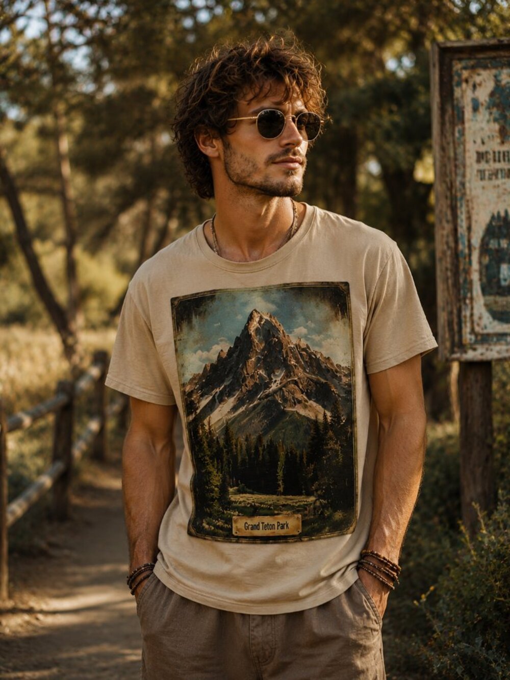 GRAND TETON PARK HATMAN ORIGINALS VINTAGE STYLE T SHIRT TEE